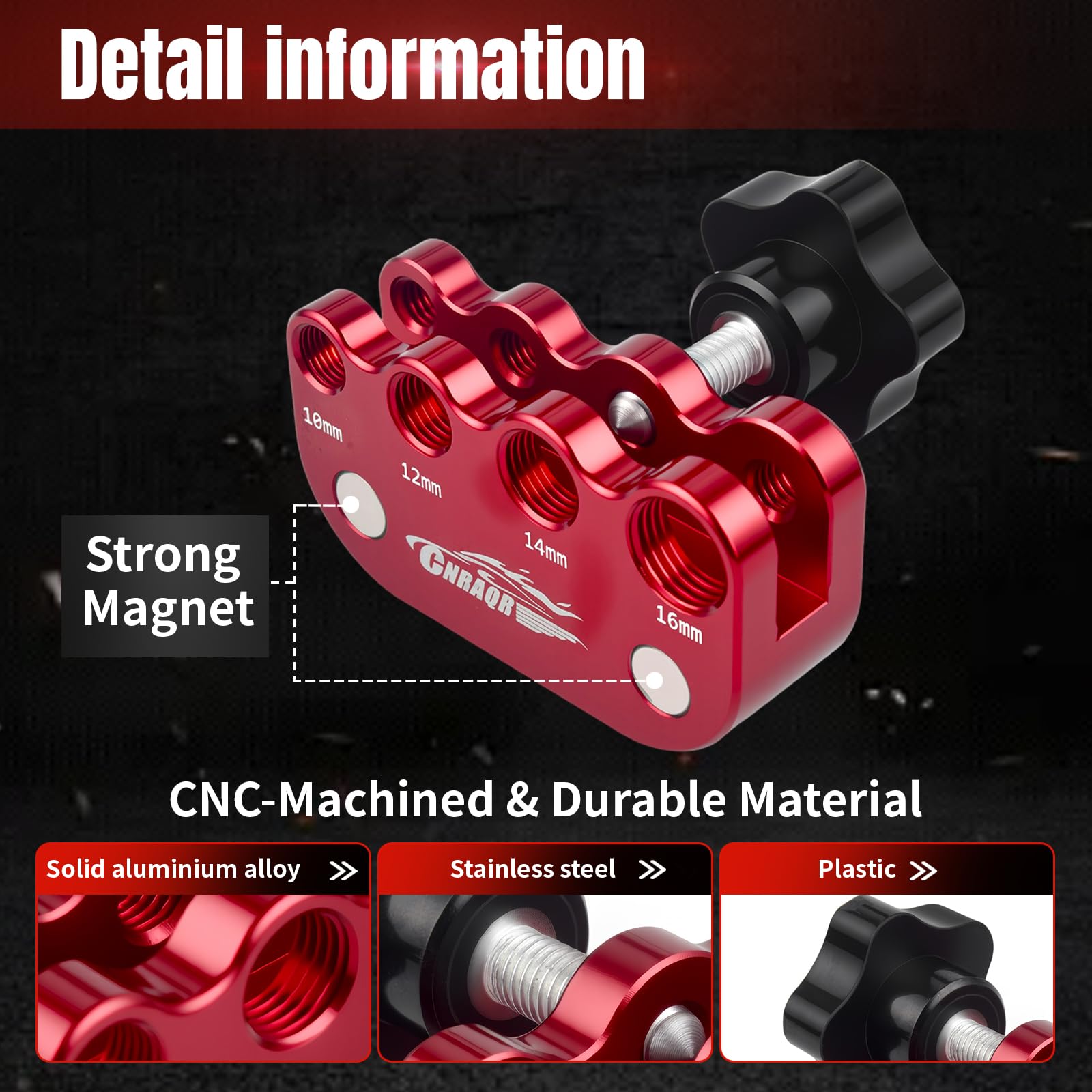 CNRAQR gapper in use with spark plug illustrating easy alignment and control