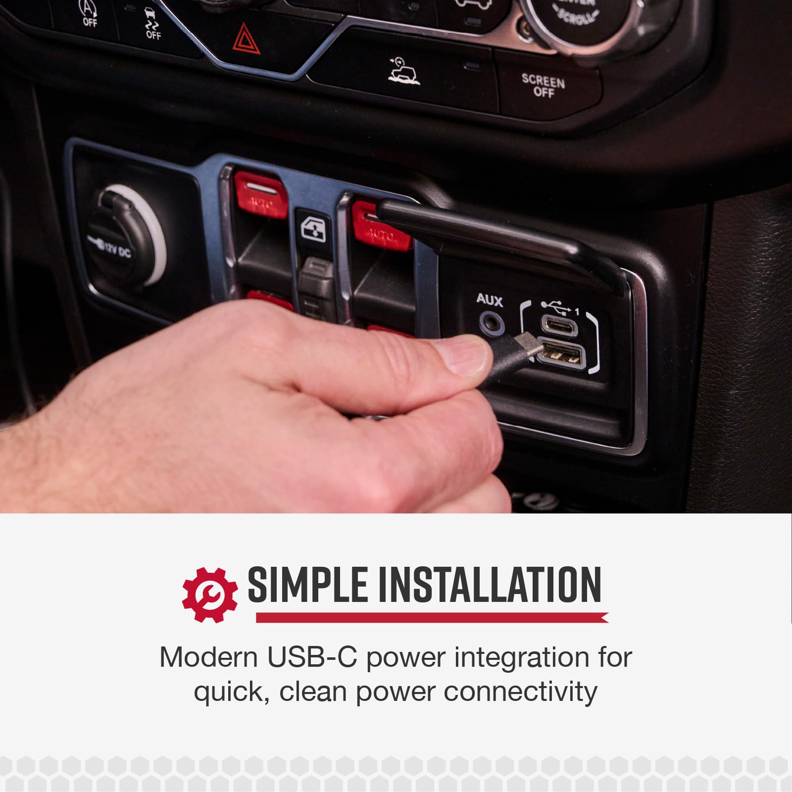 COBRA radar detector mounted with cable tucked for clean dashboard look