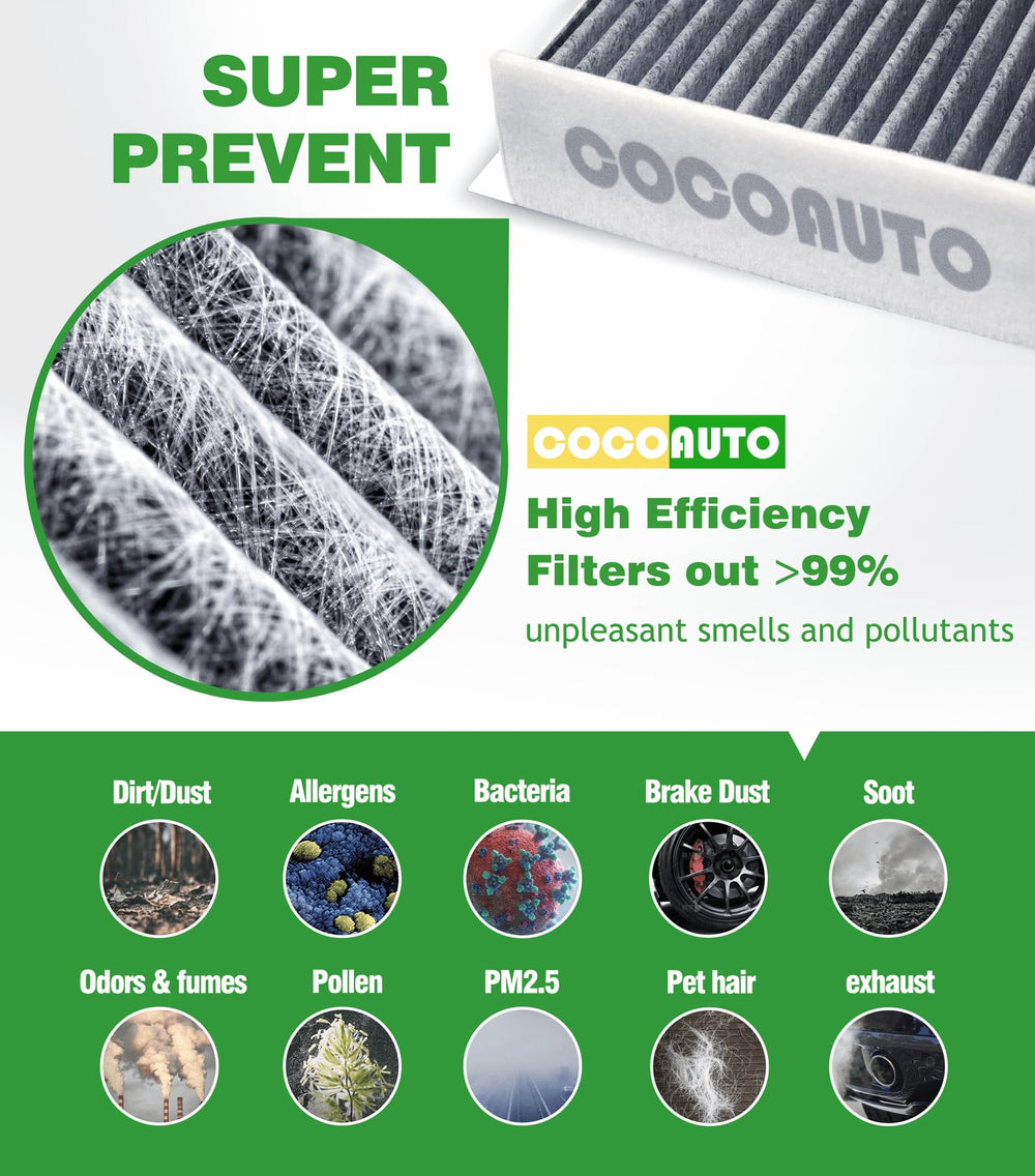 COCOAUTO engine filter pleats detail for balanced airflow and protection