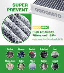 COCOAUTO engine filter pleated media detail for improved airflow and protection
