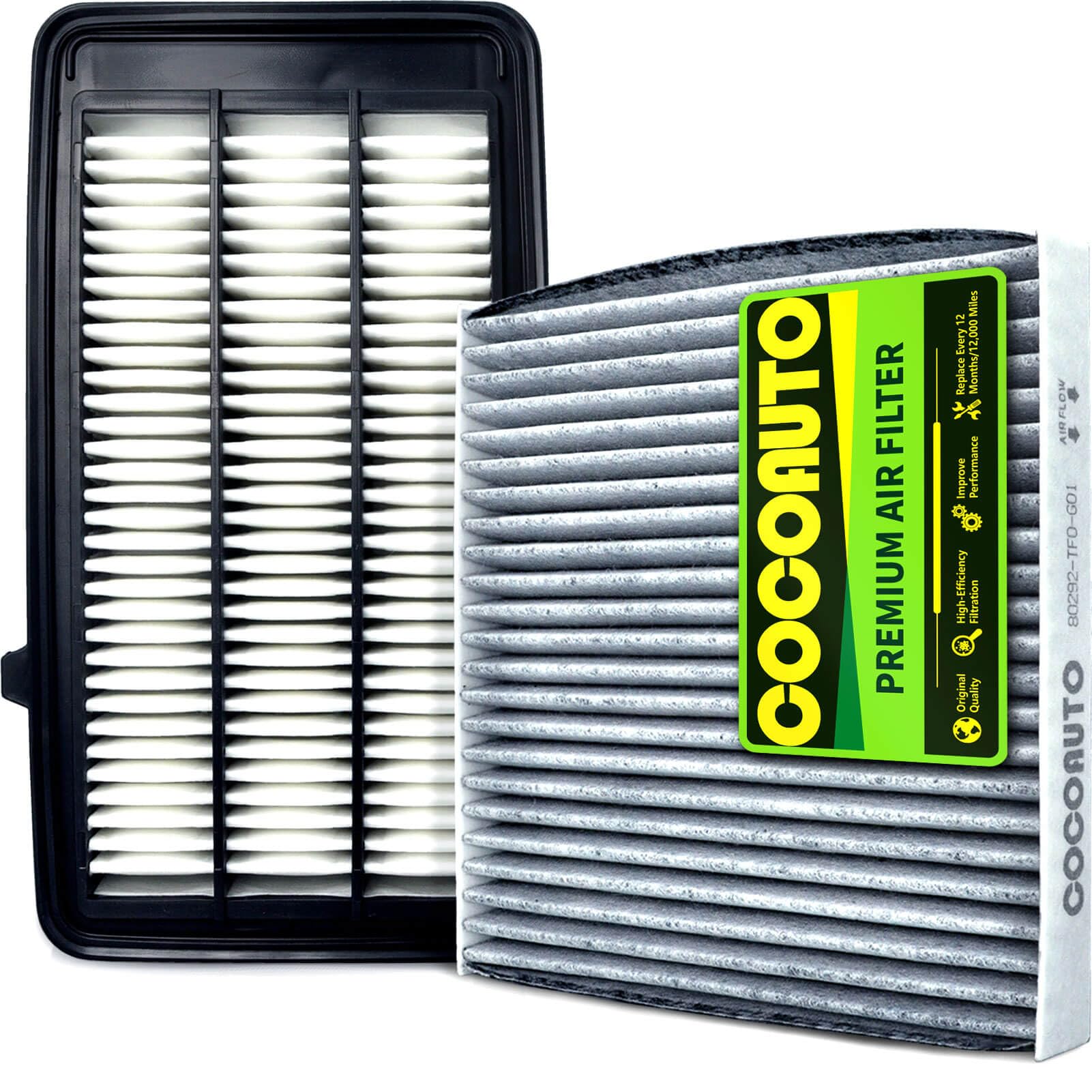 COCOAUTO front packaging showing both engine and cabin filters for quick maintenance