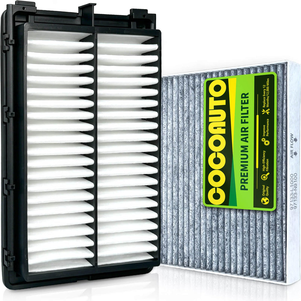COCOAUTO front packaging showing both engine and cabin filters and savings