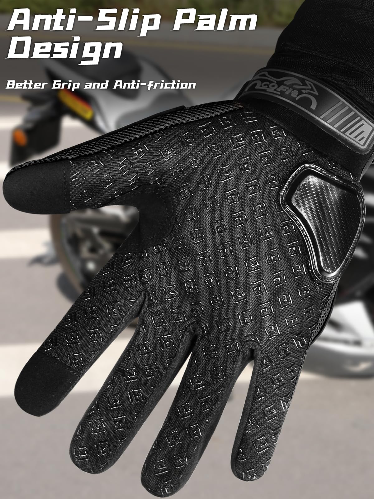 COFIT palm with silicone pattern enhancing grip on handlebars