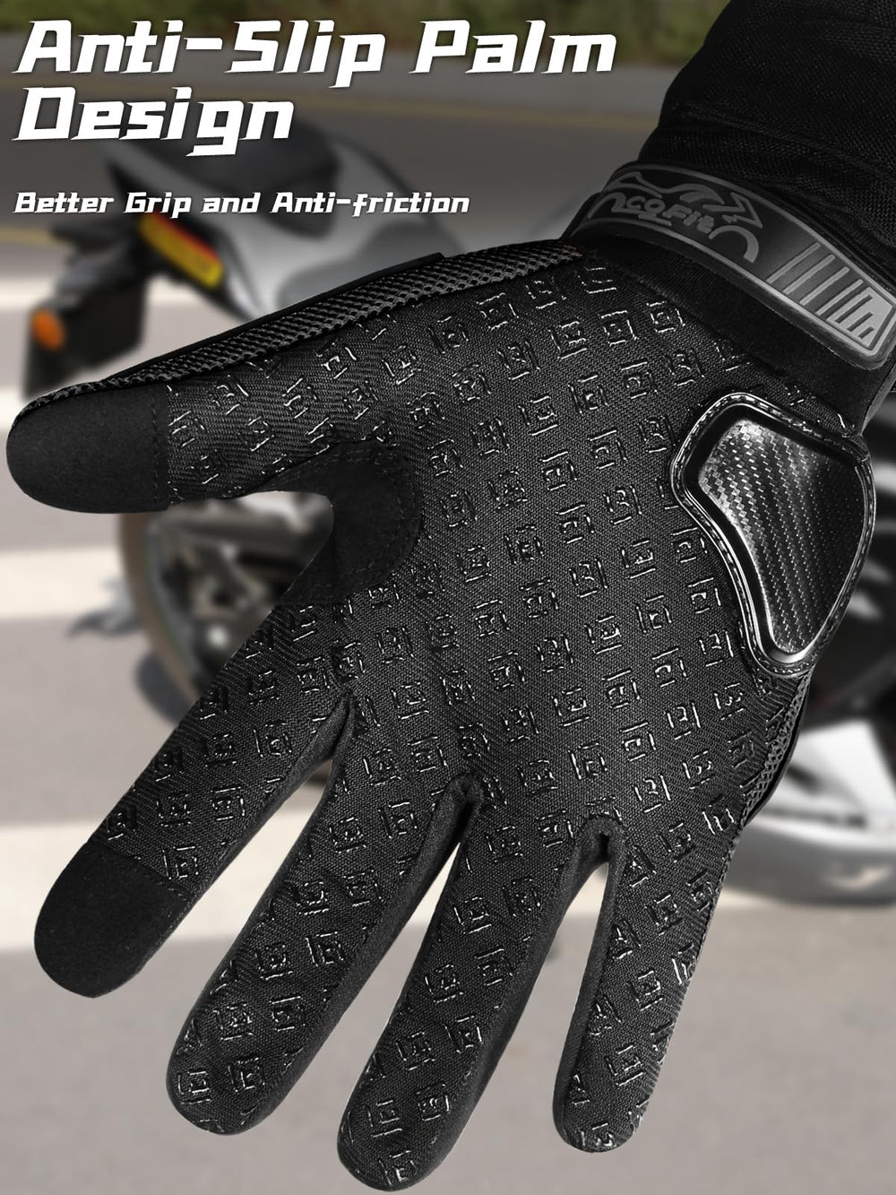 COFIT palm with silicone pattern enhancing grip on handlebars