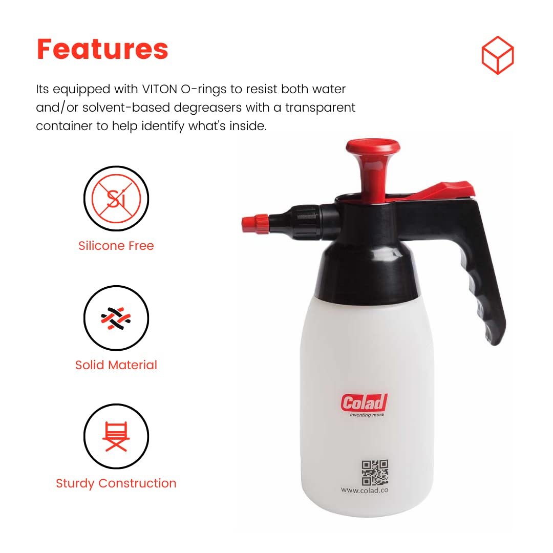 Colad transparent 1000ml bottle displaying fluid level for fewer unexpected refills