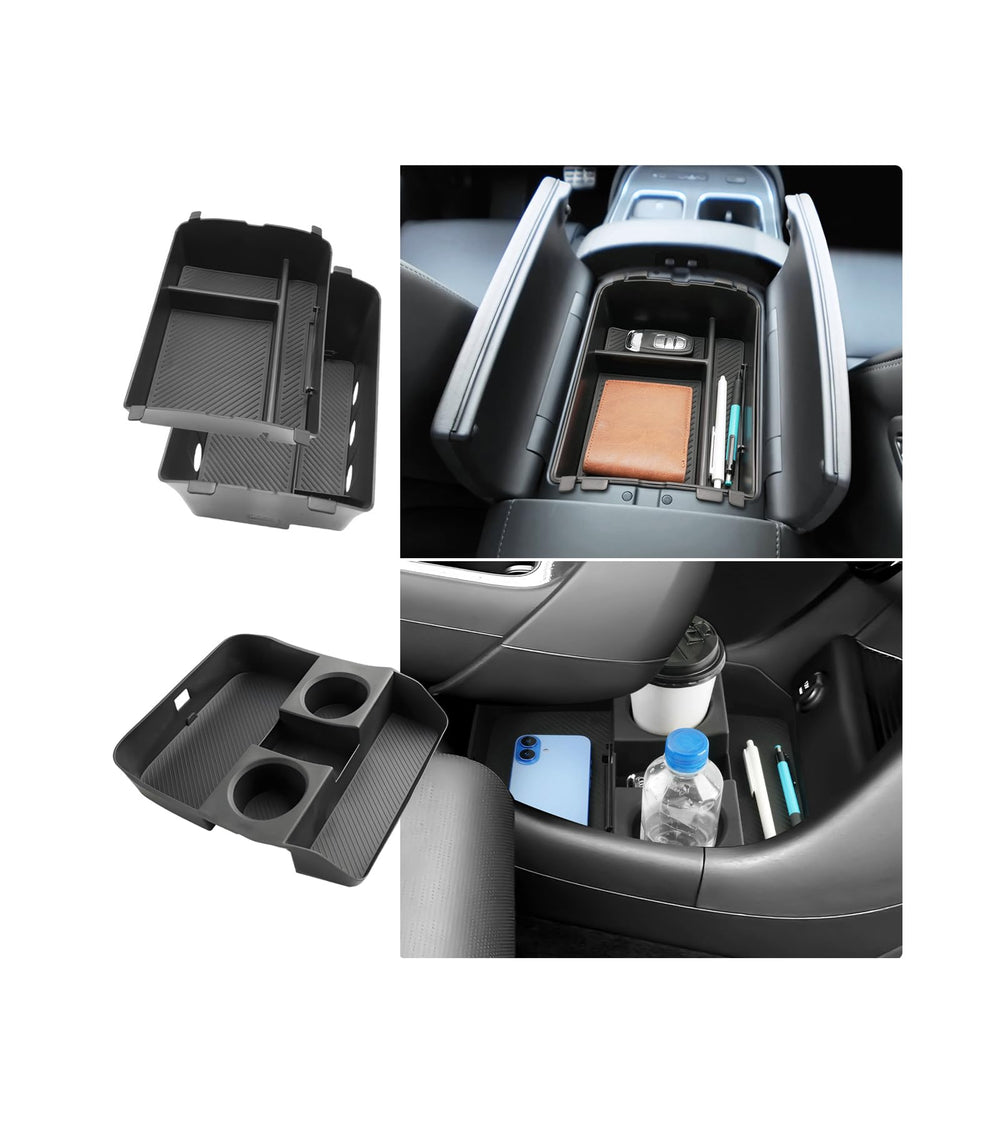 Coleya front view of console organizer set showing neat fit and durable finish