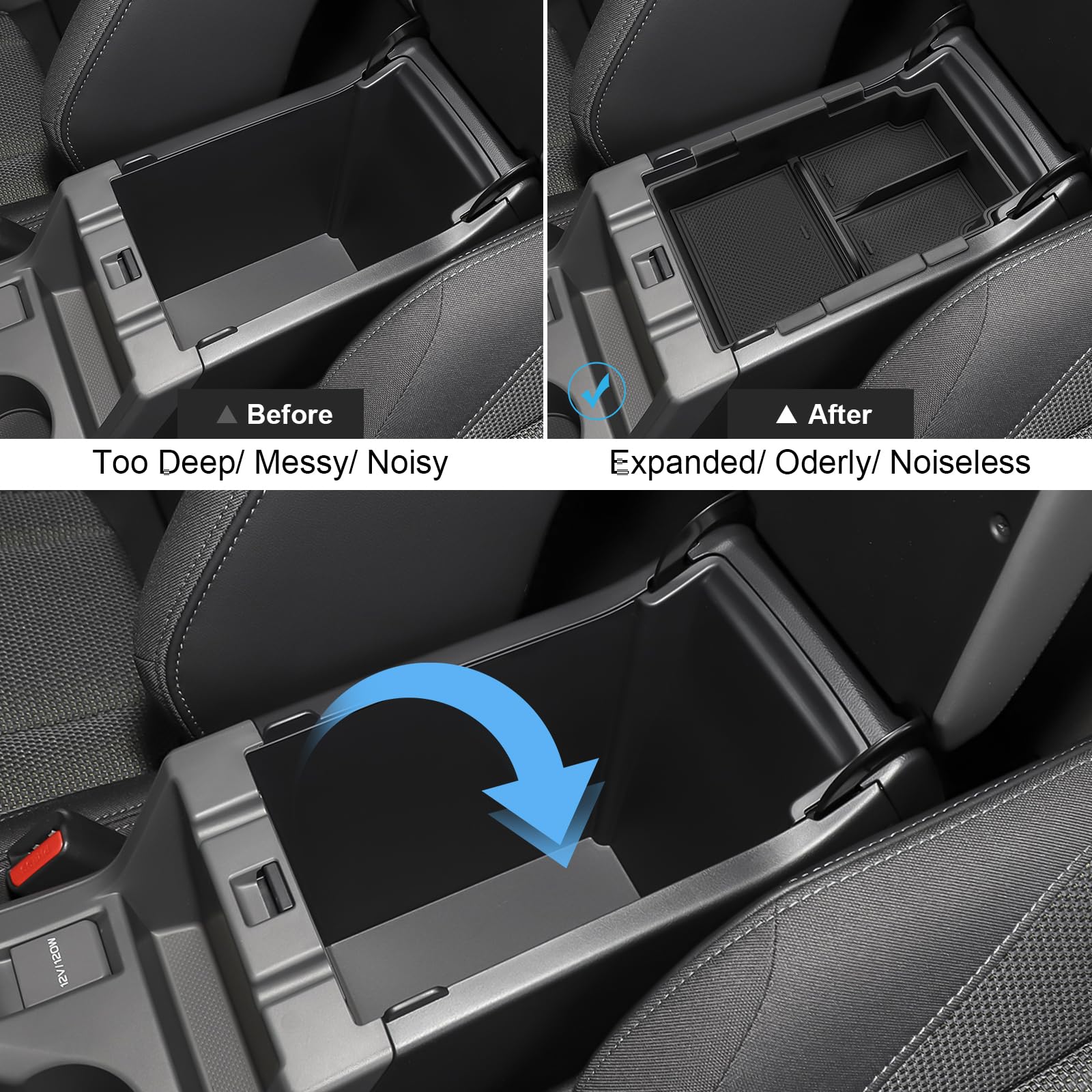 Coleya installed in Crosstrek armrest demonstrating OEM-like fit