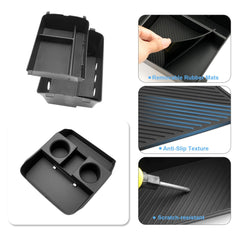 Coleya lower console tray detail showing sturdy ABS construction and depth