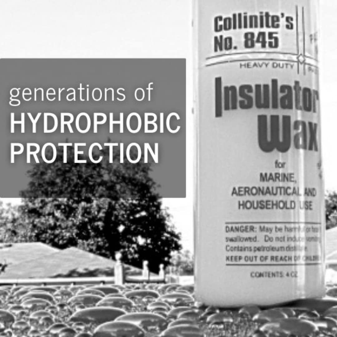 COLLINITE water beading on hood illustrating strong repellency and shine