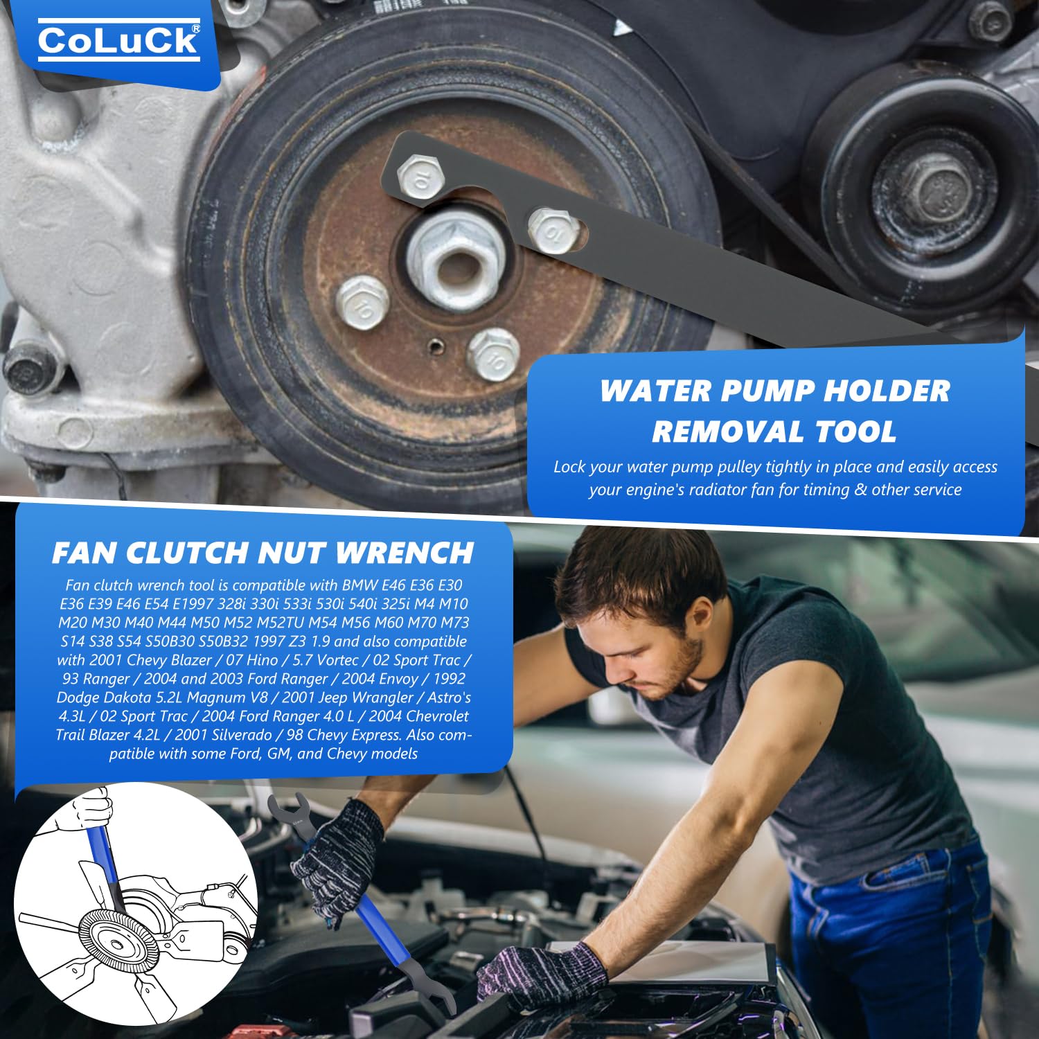 CoLuck pulley holder bar detail showing strong mounting and fit