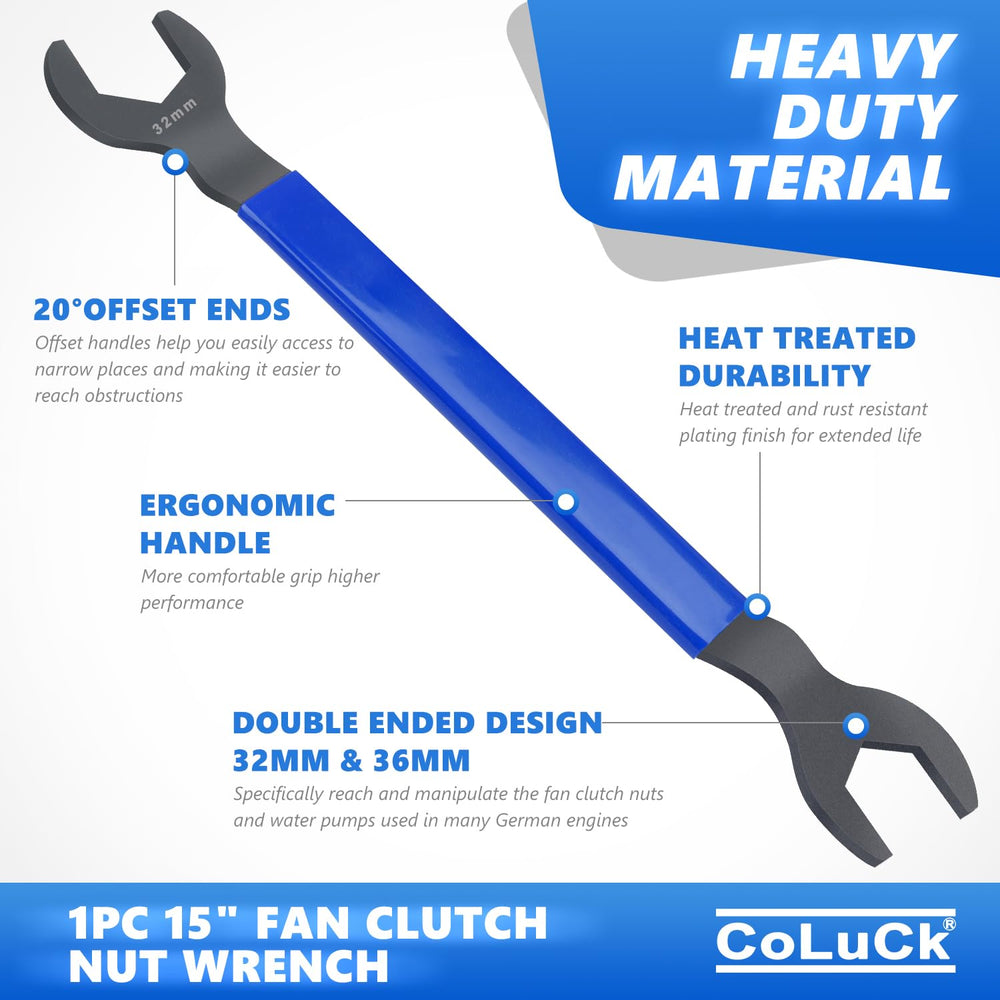 CoLuck wrenches beside ruler for scale showing extra length advantage