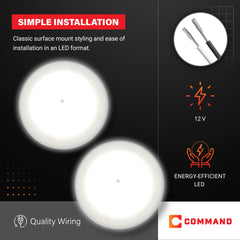 Command Electronics close-up of unbreakable polycarbonate lens for long-lasting clarity