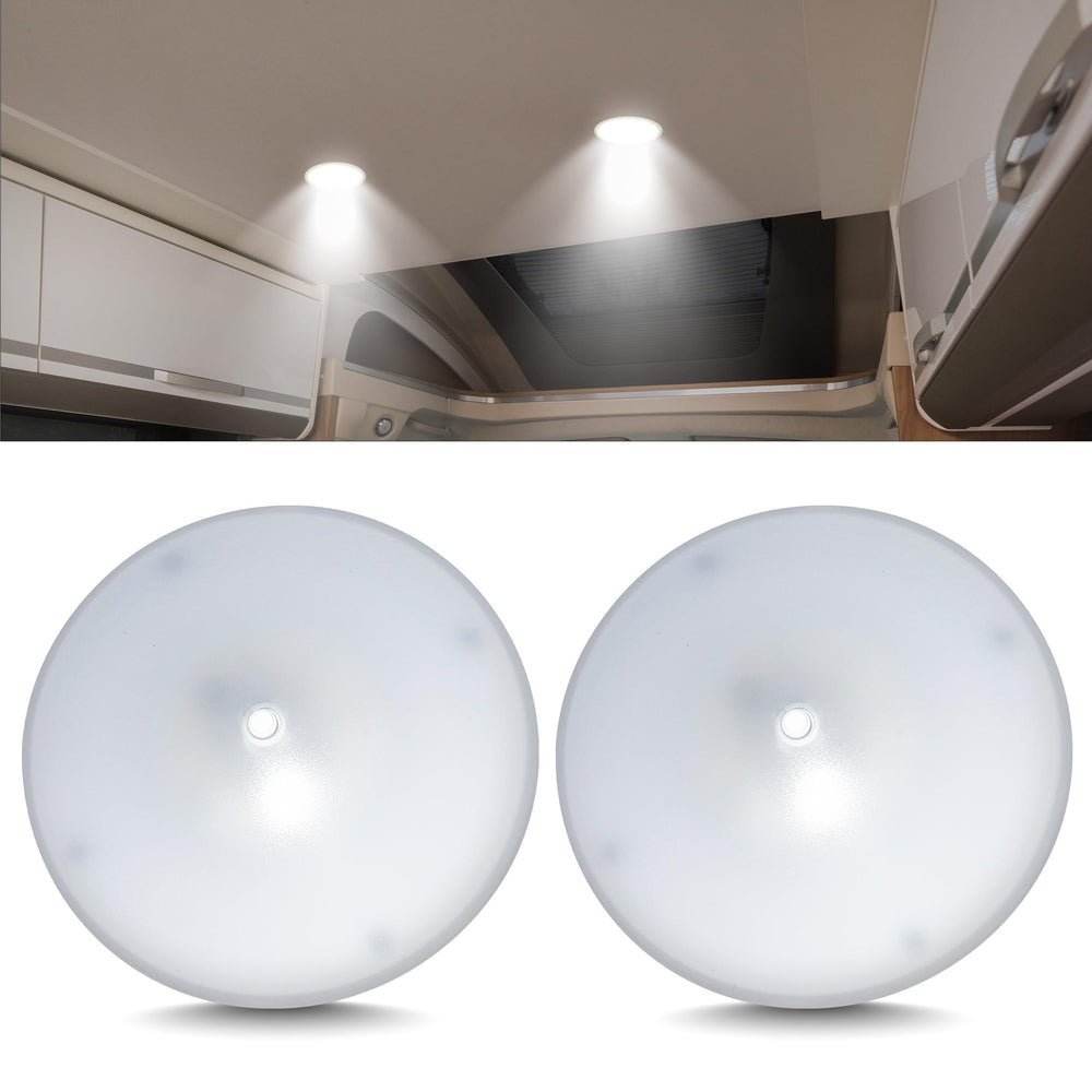 Command Electronics front view ceiling light showing compact design and energy savings