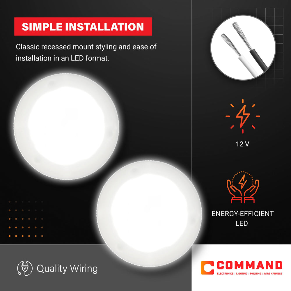 Command Electronics side profile showing recessed depth for low-profile installation benefit