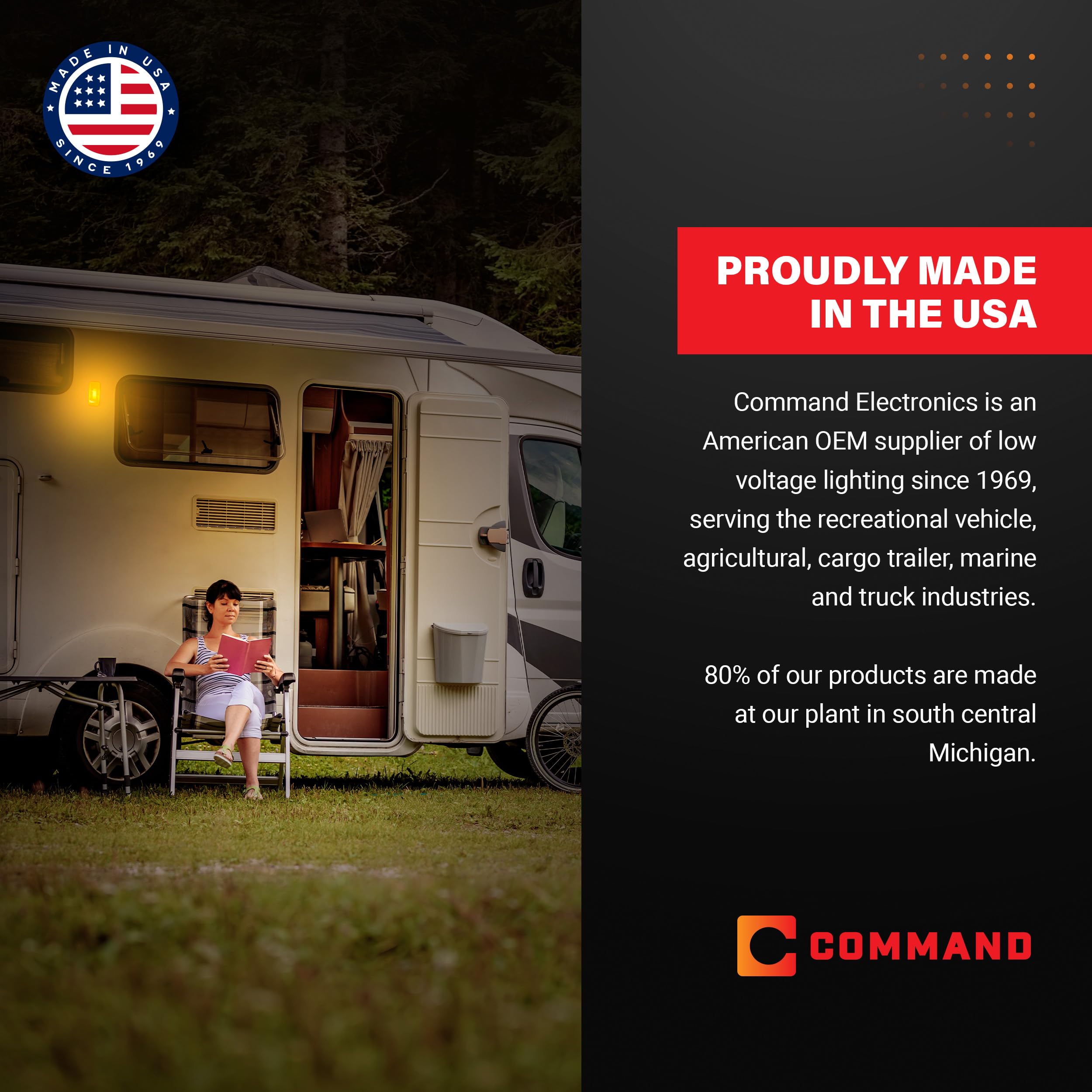 Command Electronics push ON/OFF switch detail for quick easy local control