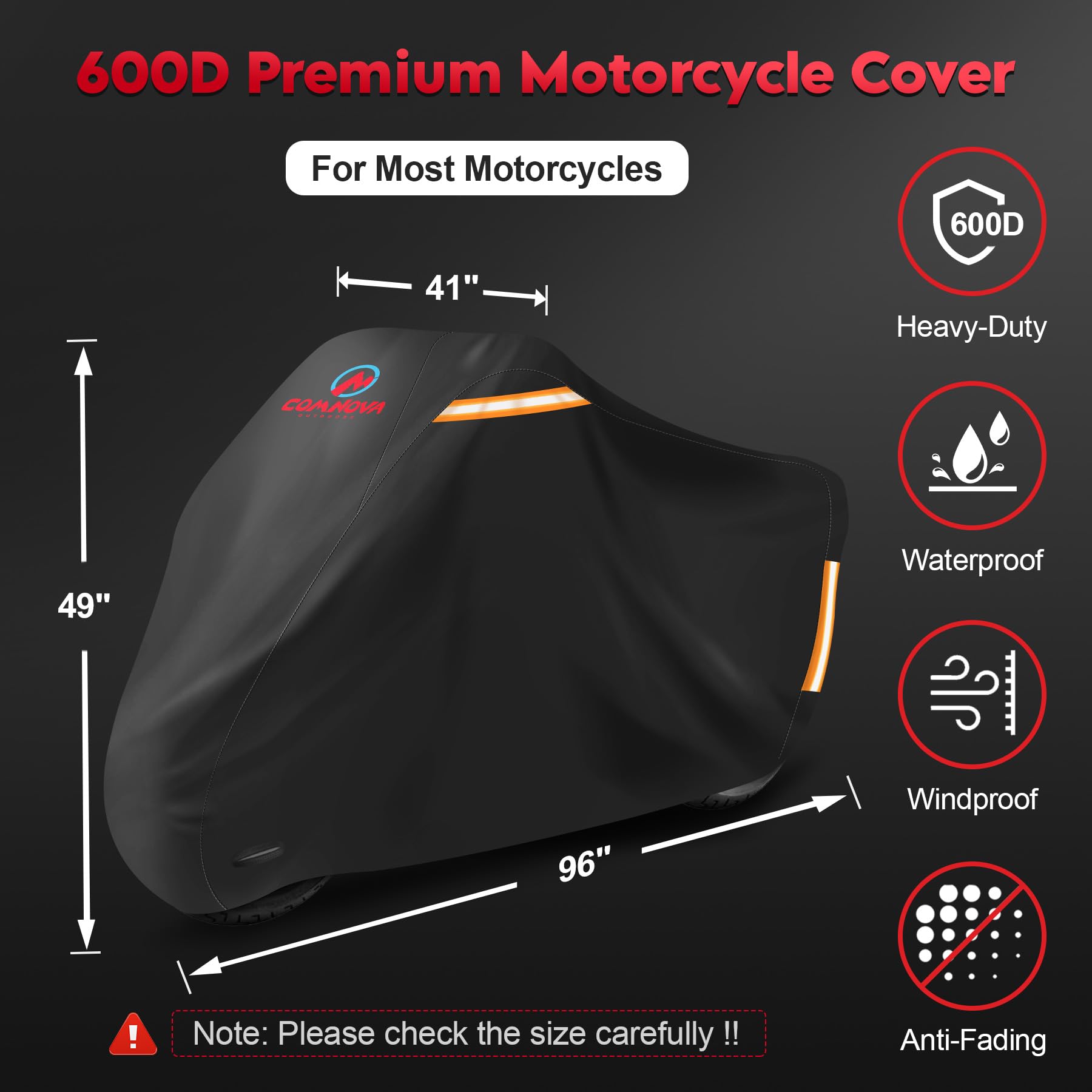 M COMNOVA OUTDOORS close-up of 600D fabric showing waterproof texture