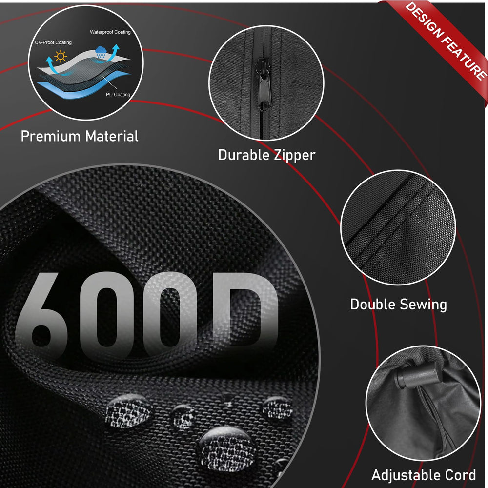 M COMNOVA OUTDOORS adjustable drawstring hem securing the tire cover