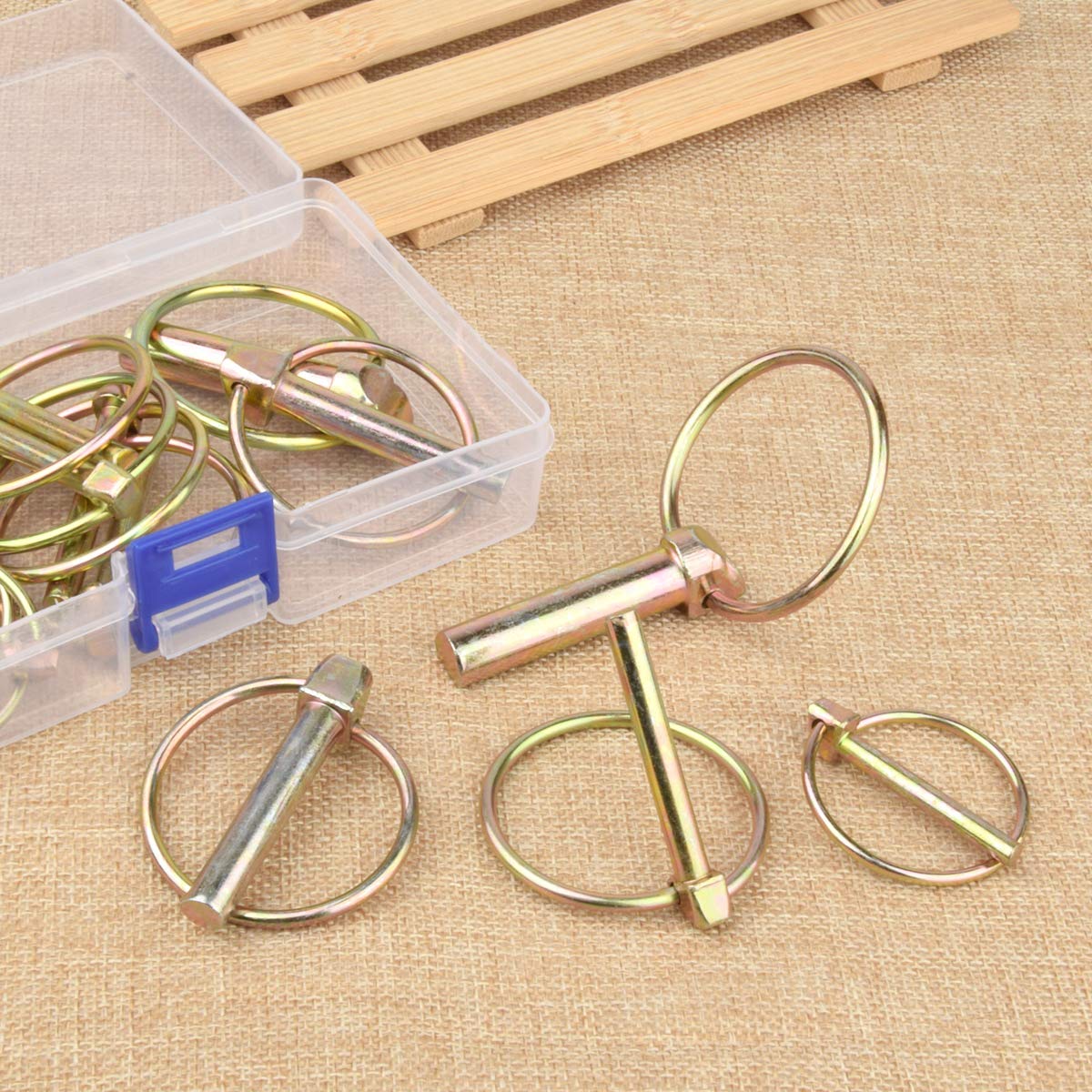 Comonc organized box with four pin sizes for quick access and storage