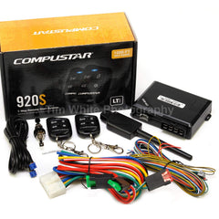 Compustar CS920-S front view showing kit and remotes, clear product identification benefit