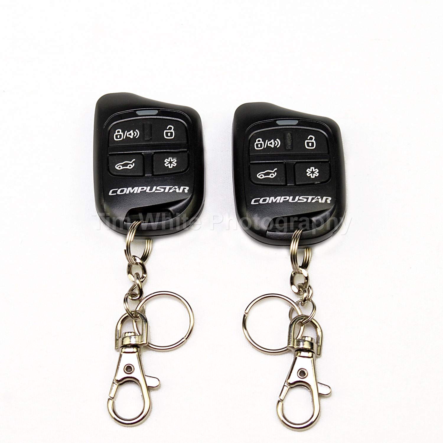 Compustar remote close-up with LED buttons, easy control and status feedback benefit