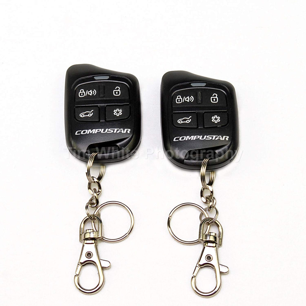 Compustar remote close-up with LED buttons, easy control and status feedback benefit