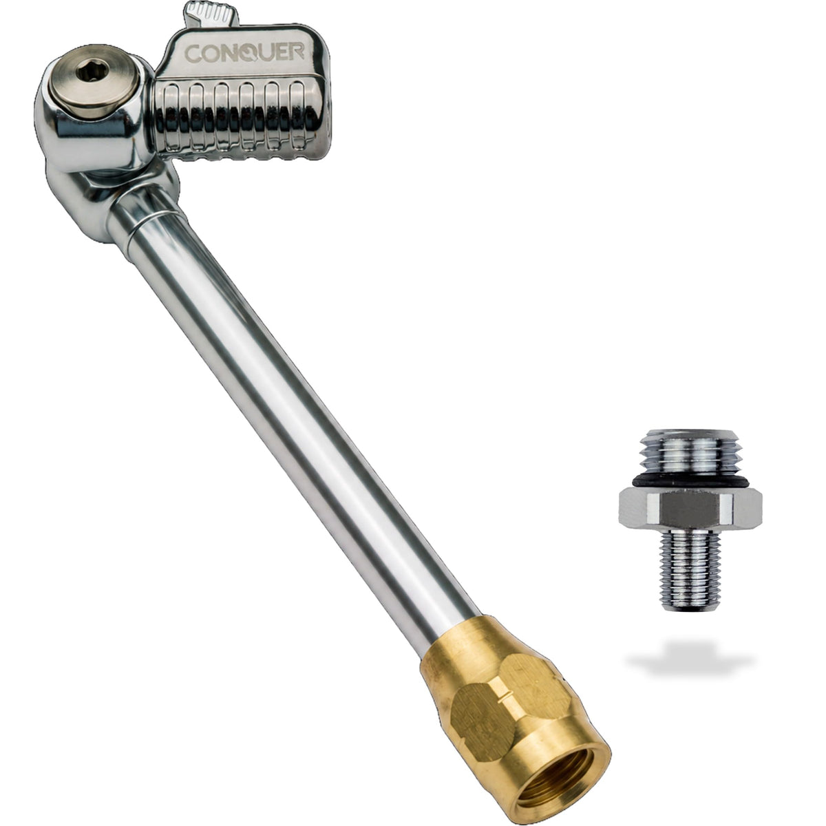 CONQUER front view of locking air chuck showing durable construction and fast setup