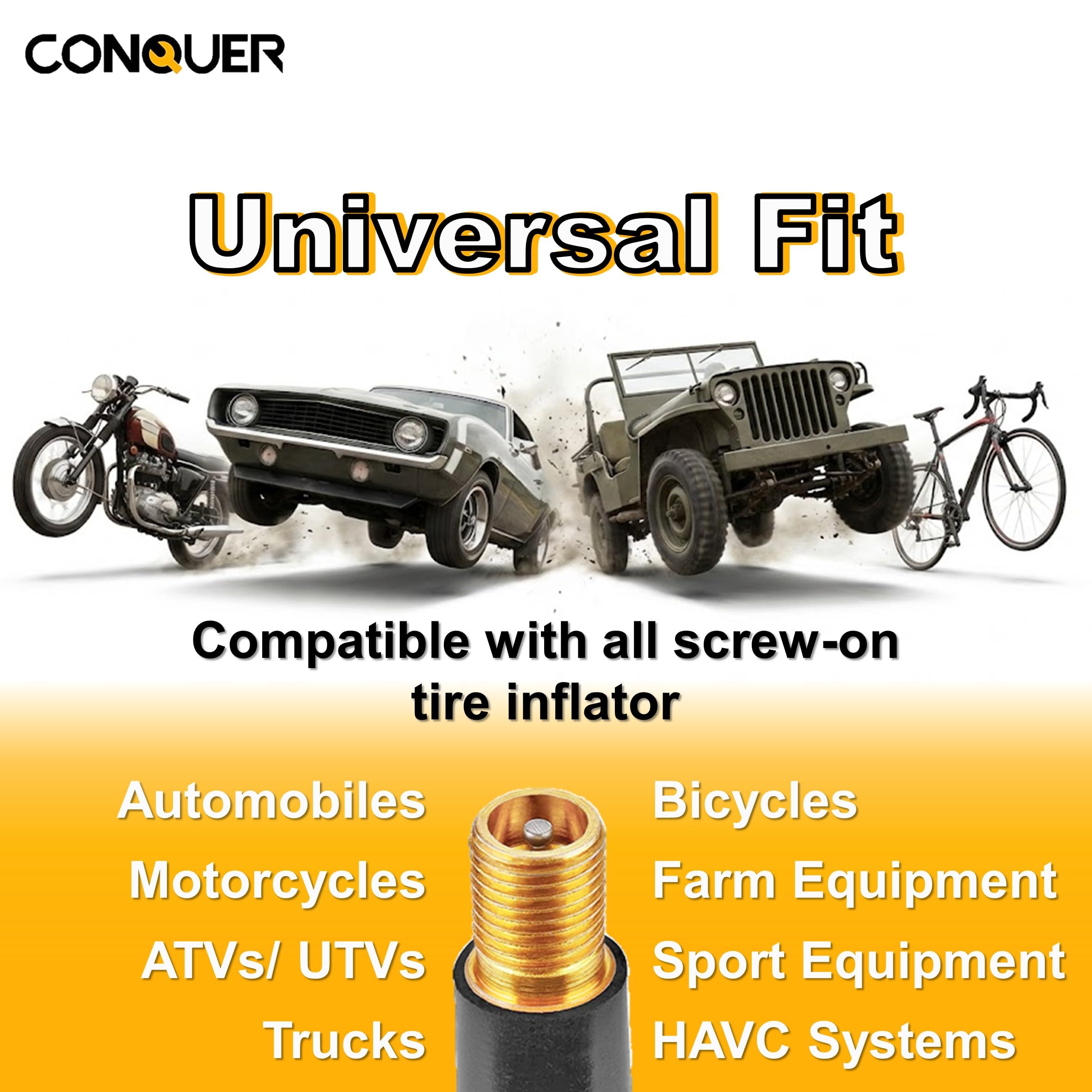 CONQUER quick-release button action preserving valve integrity and precise pressure