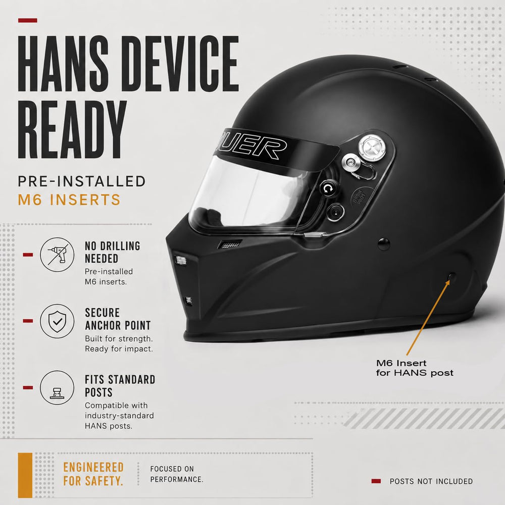 Conquer helmet fiberglass-composite shell close-up showing durability and lightness benefit