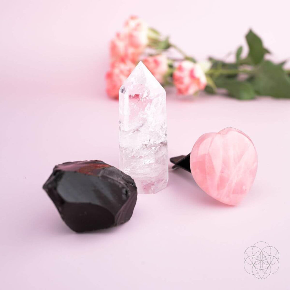 Conscious Items clear quartz vent clip attached to car vent promoting clarity