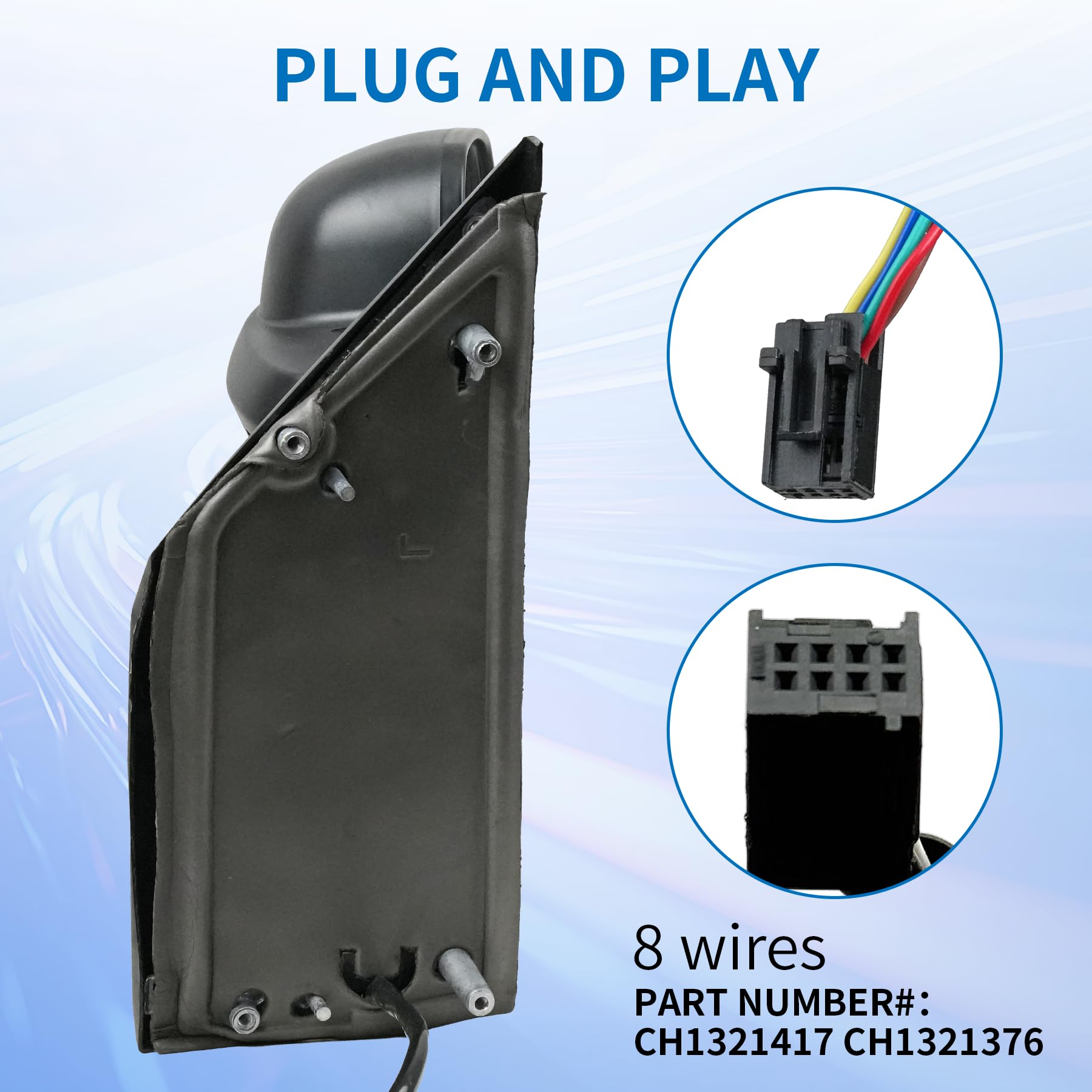 Convitex 8-pin connector and wiring plug for easy plug-and-play installation