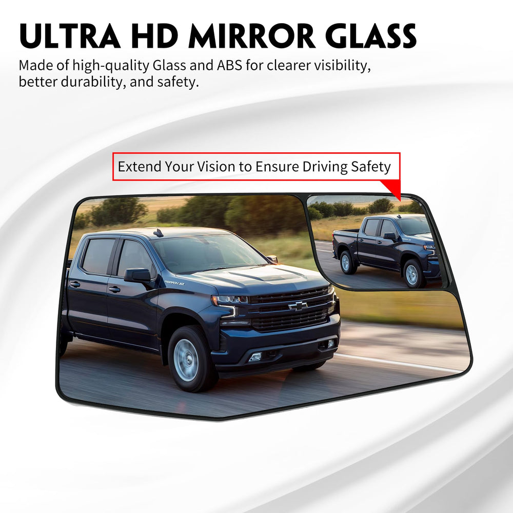 Convitex mirror installed on Silverado passenger door showing direct fit