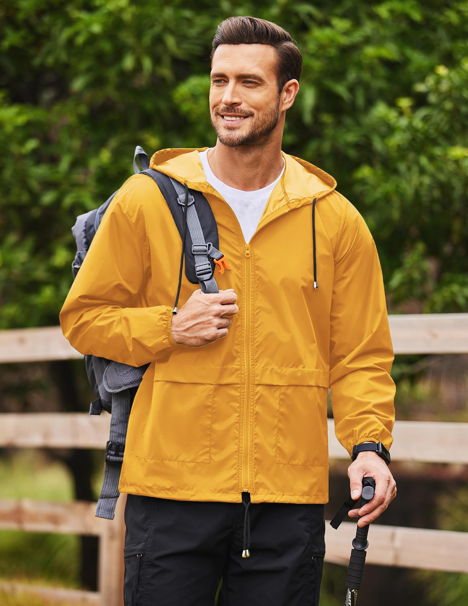 COOFANDY close-up of waterproof fabric texture highlighting breathable protection