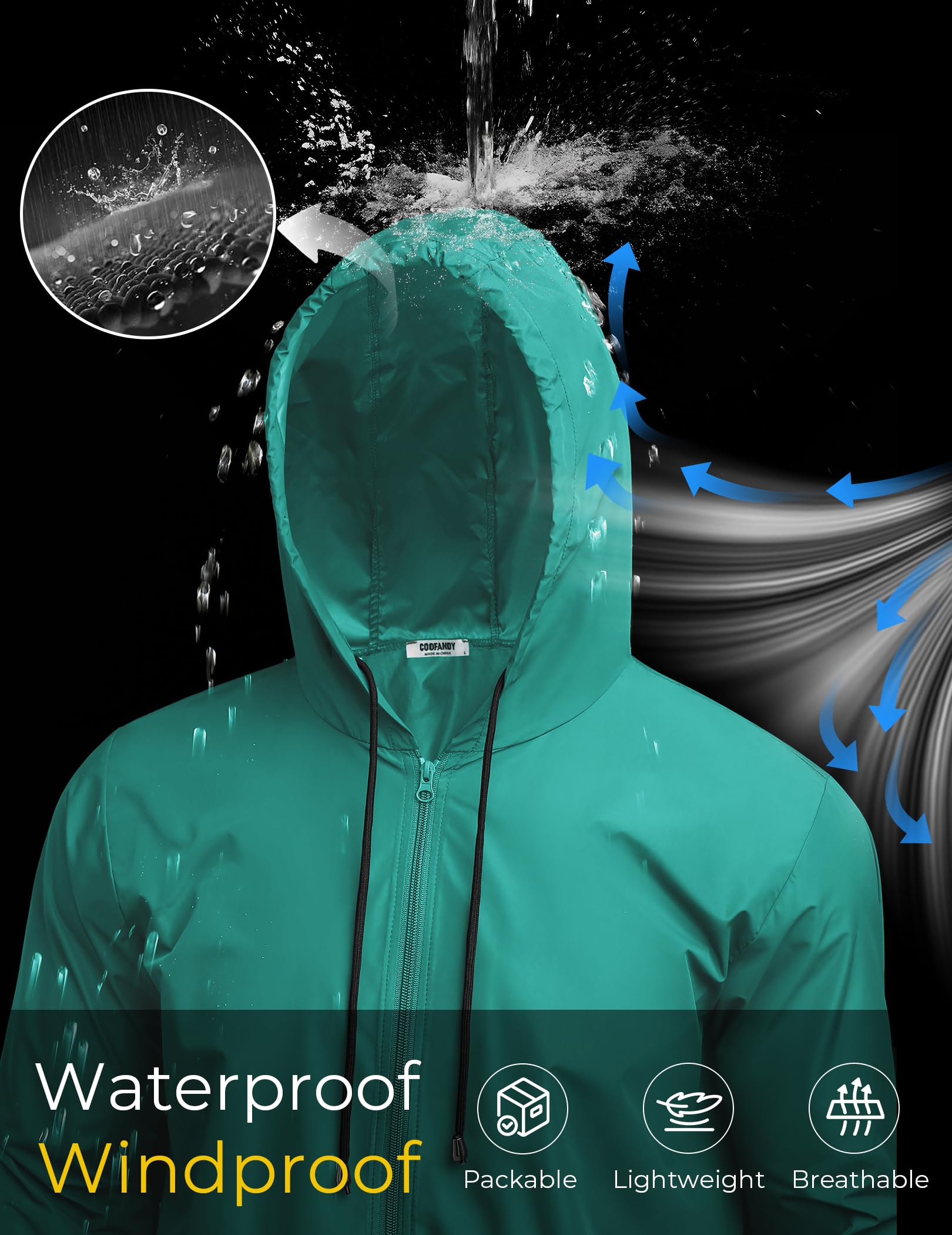 COOFANDY worn outdoors showing mobility and weather protection