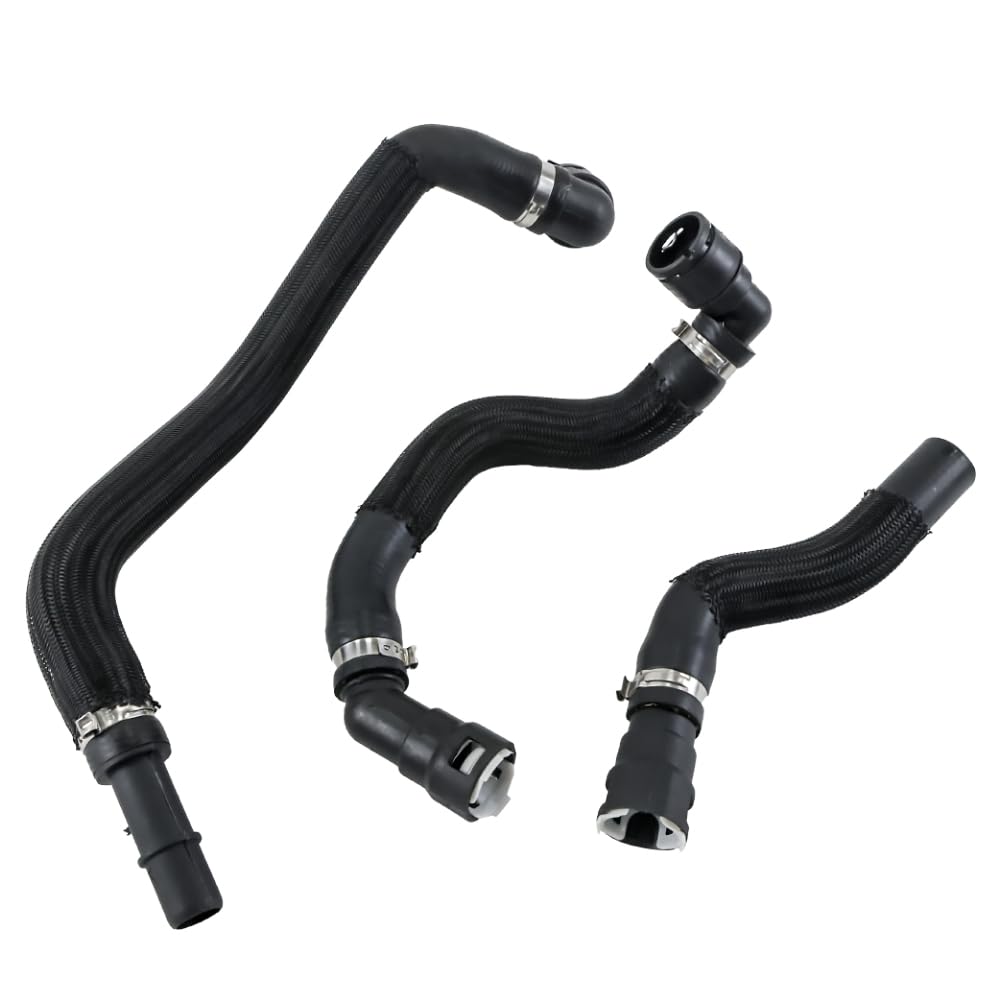 COOL STAR front view of the three-piece heater hose kit showing fitment and benefit of complete replacement