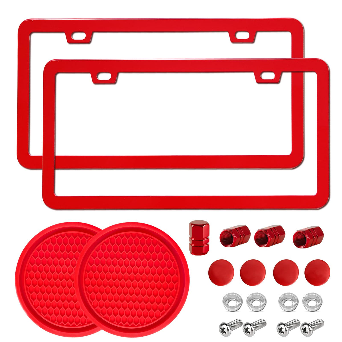 CoPvner red frame front view showing clean edges and durable finish for style