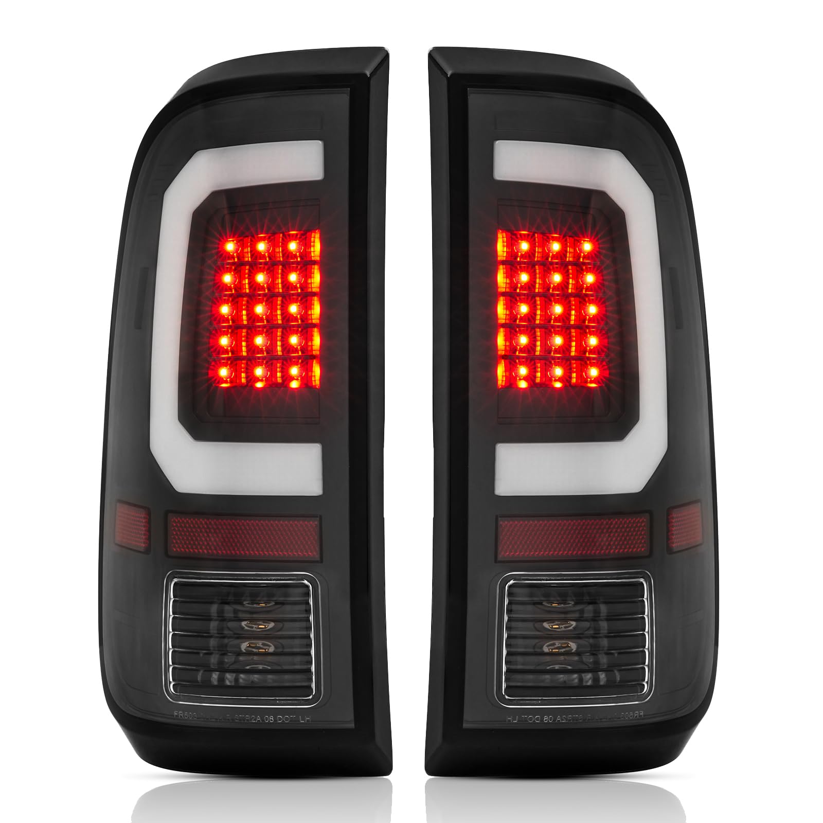 corkiauto clear lens tail lights front view showing modern look and improved visibility