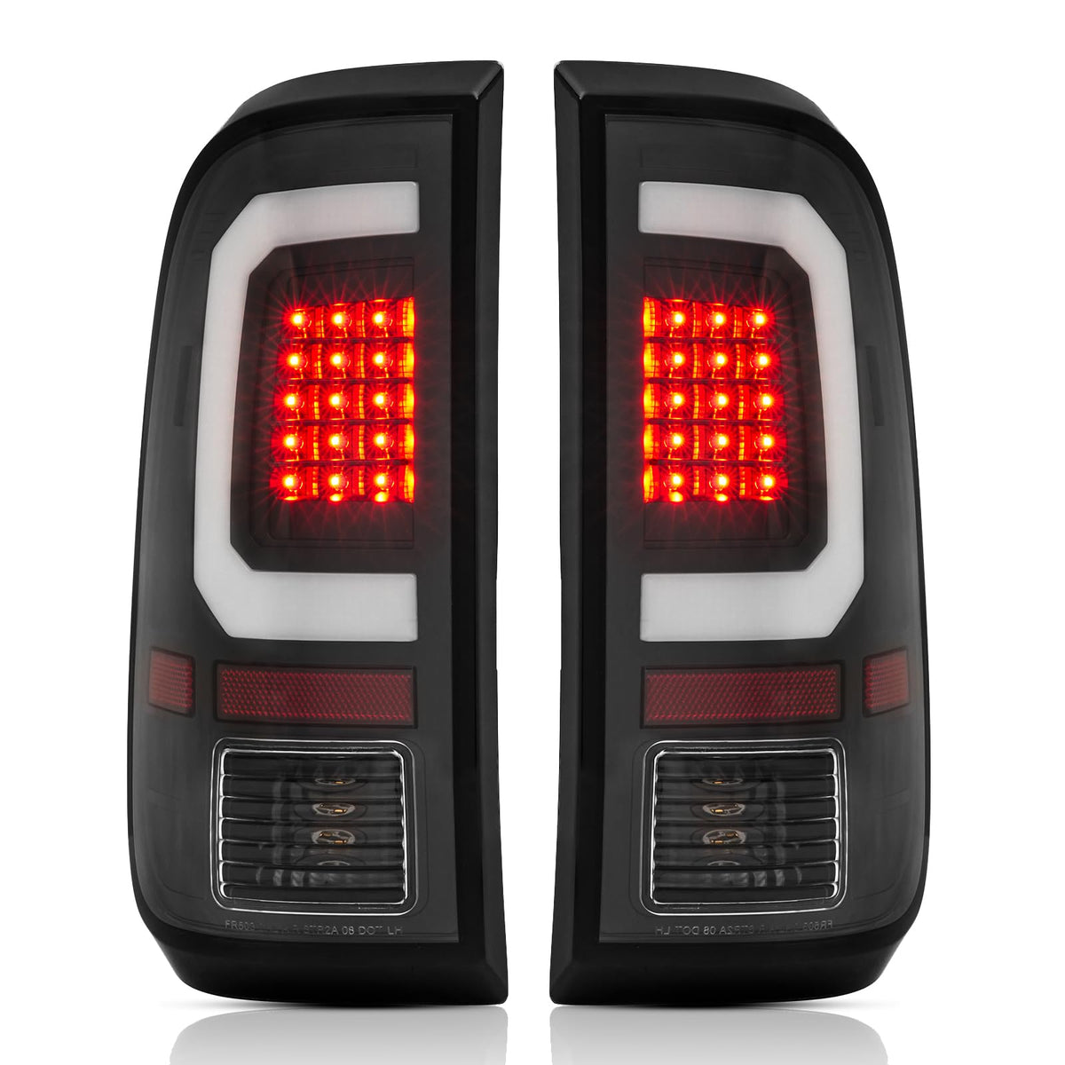 corkiauto clear lens tail lights front view showing modern look and improved visibility
