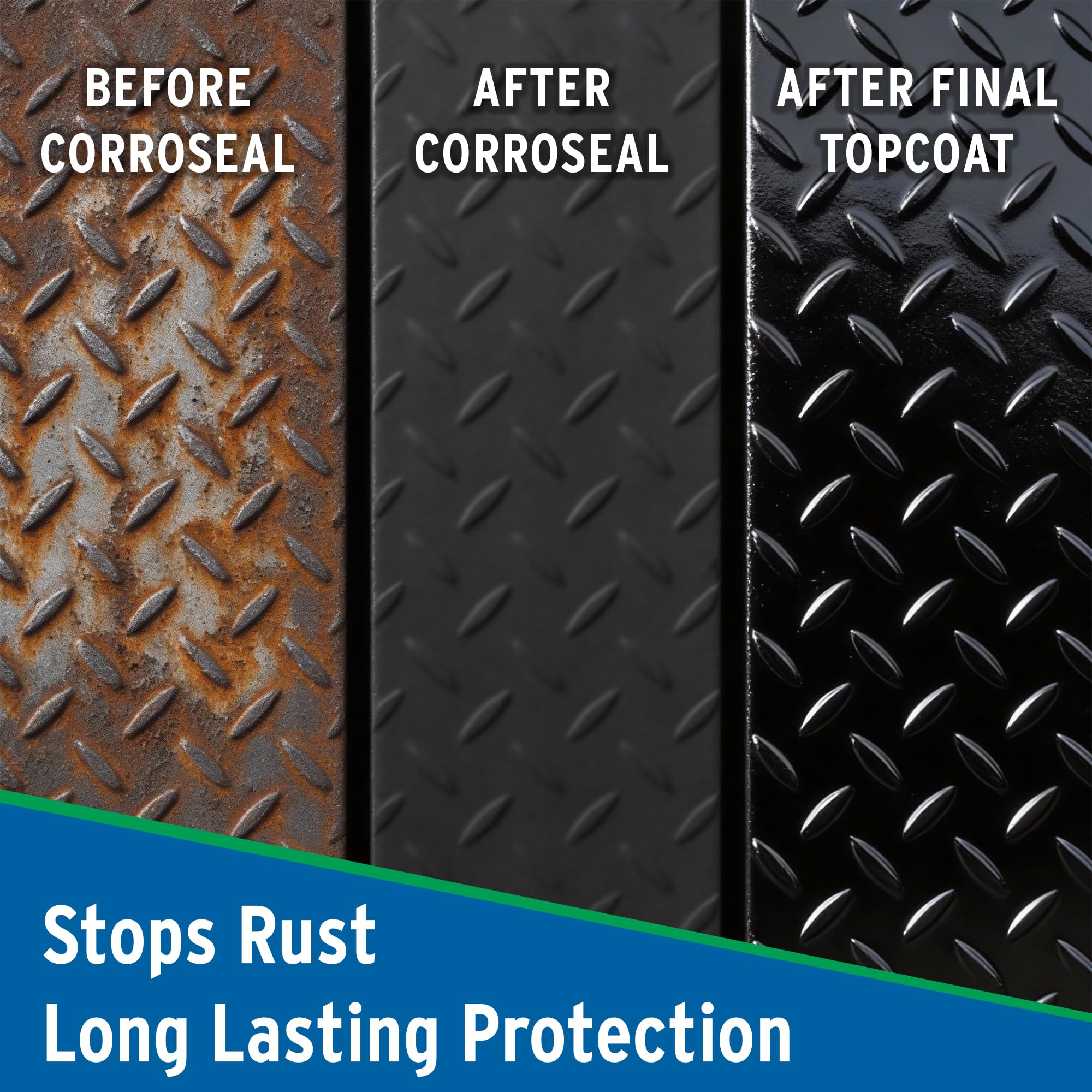 Corroseal being brushed onto metal showing easy application and adhesion