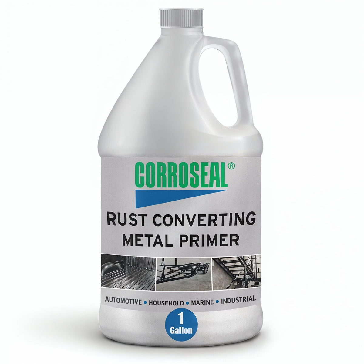 Corroseal front gallon container showing label and product use benefits