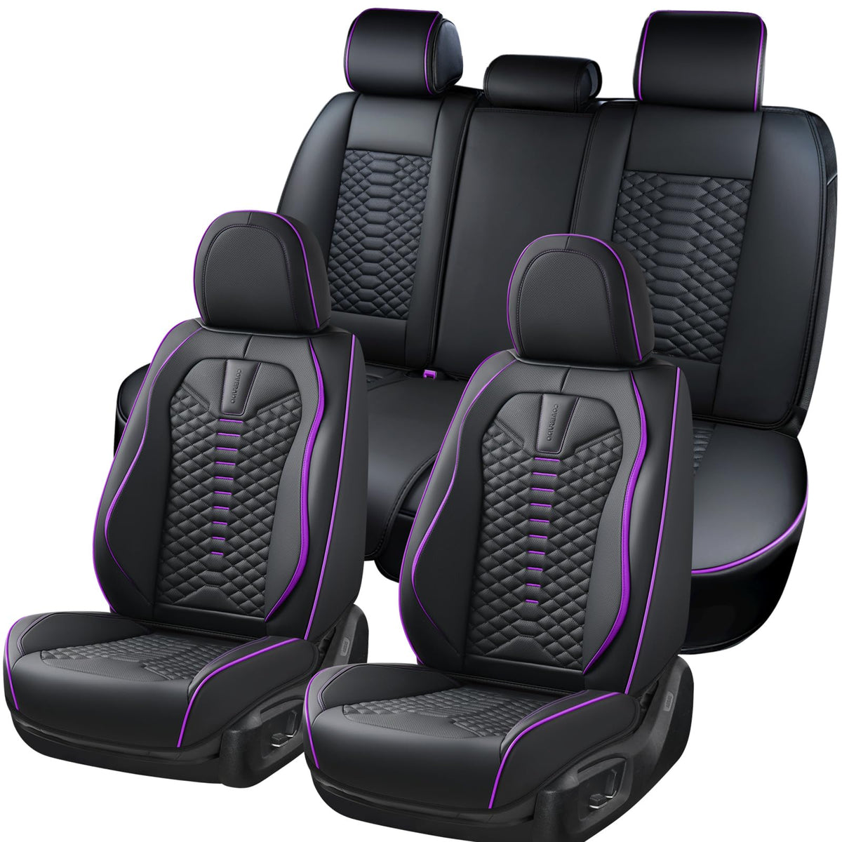 Coverado front seat covers installed showing neat fit and upgraded look