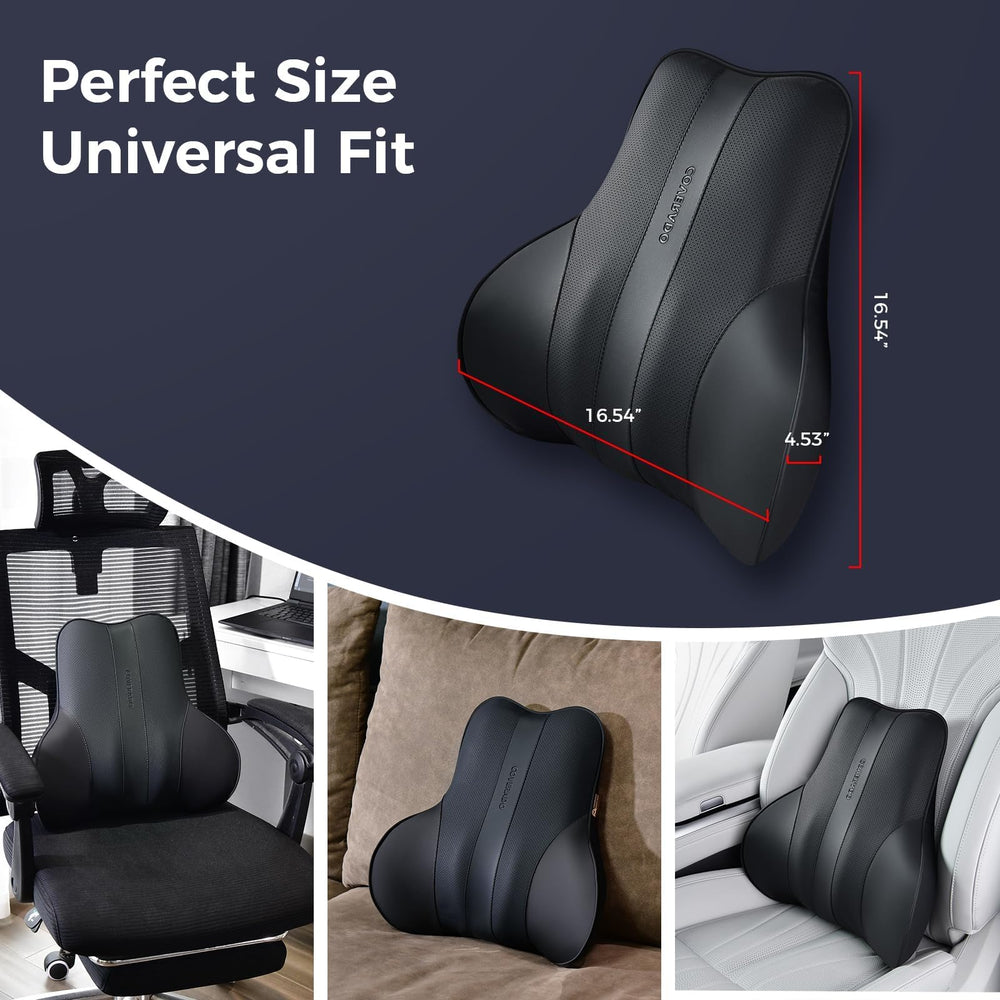 Coverado pillow next to ruler to show compact size and portability