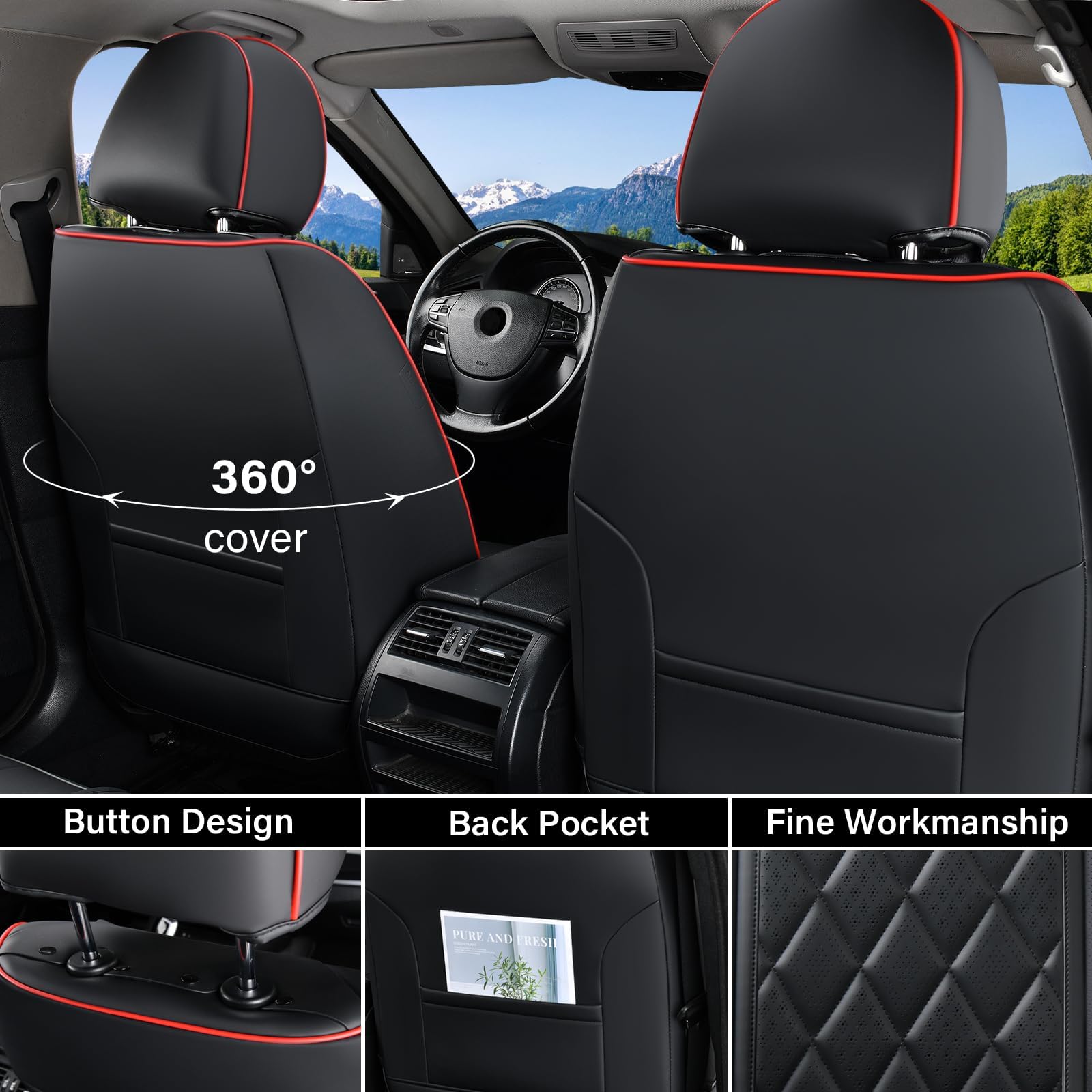 Coverado visible side seam for airbag access preserving safety features