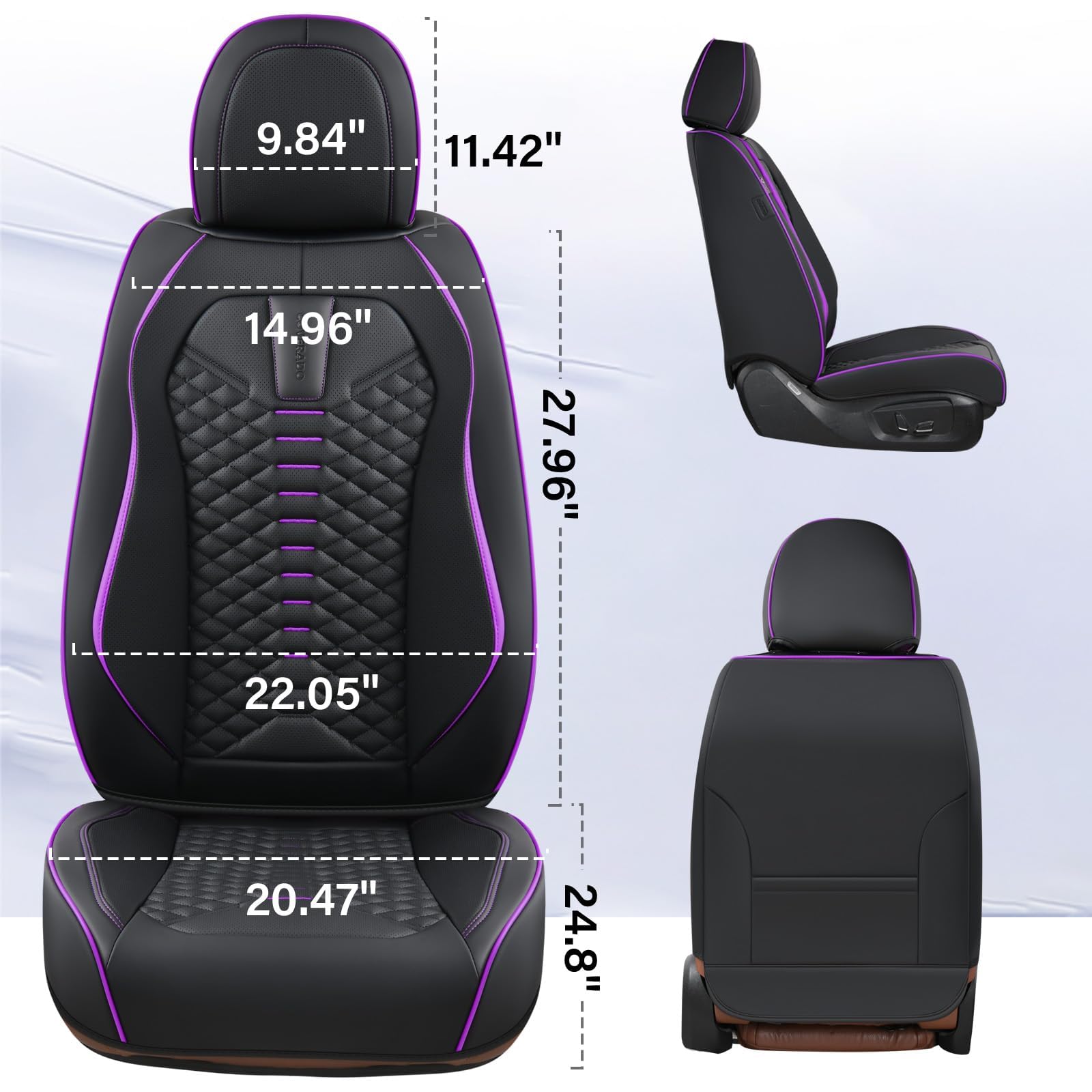 Coverado size comparison on a car seat showing universal fit compatibility