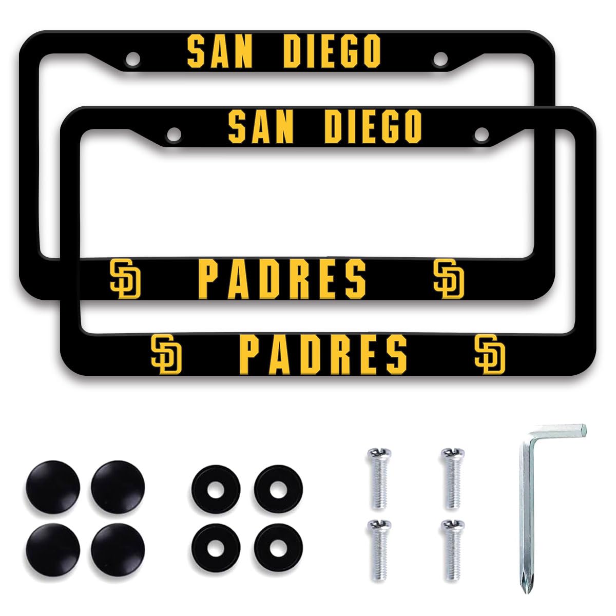 COVEUEWGLK front view license plate frame showing clean matte finish and modern look