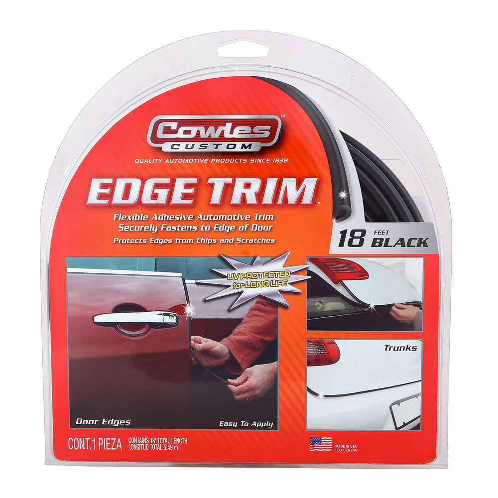 Cowles front packaging showing 18ft rubber U-channel for easy protection