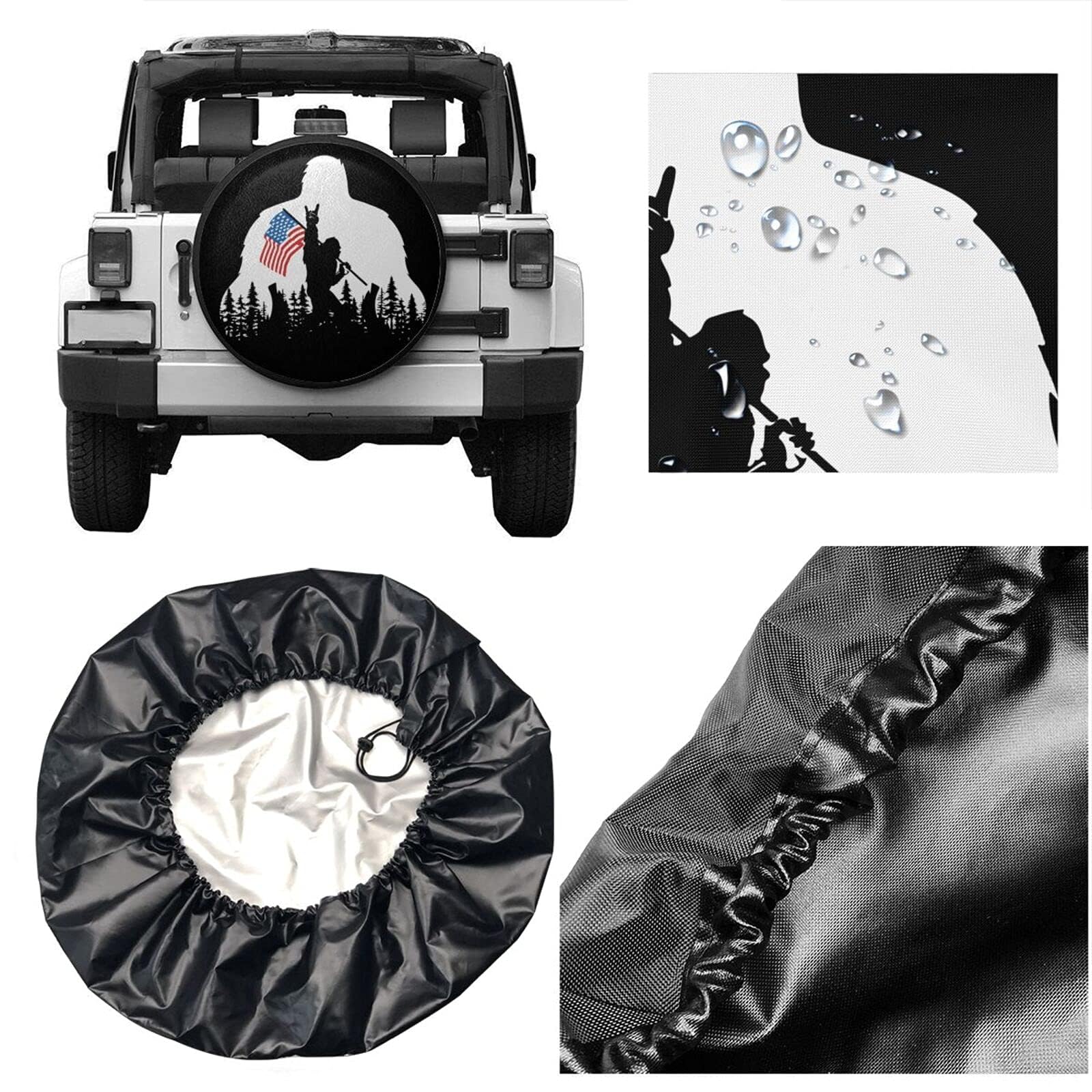 cozipink close-up of Bigfoot flag print shows durable, vibrant design and protection
