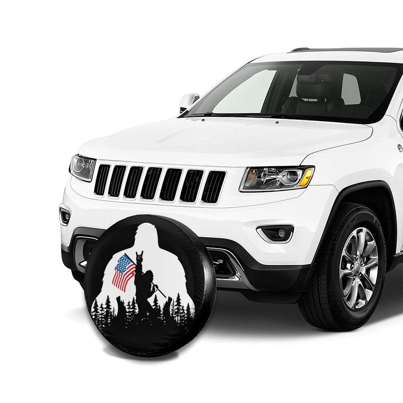 cozipink on trailer at campsite adds style and shields spare tire from elements