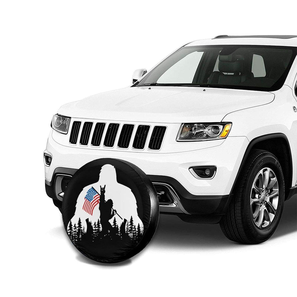 cozipink on trailer at campsite adds style and shields spare tire from elements