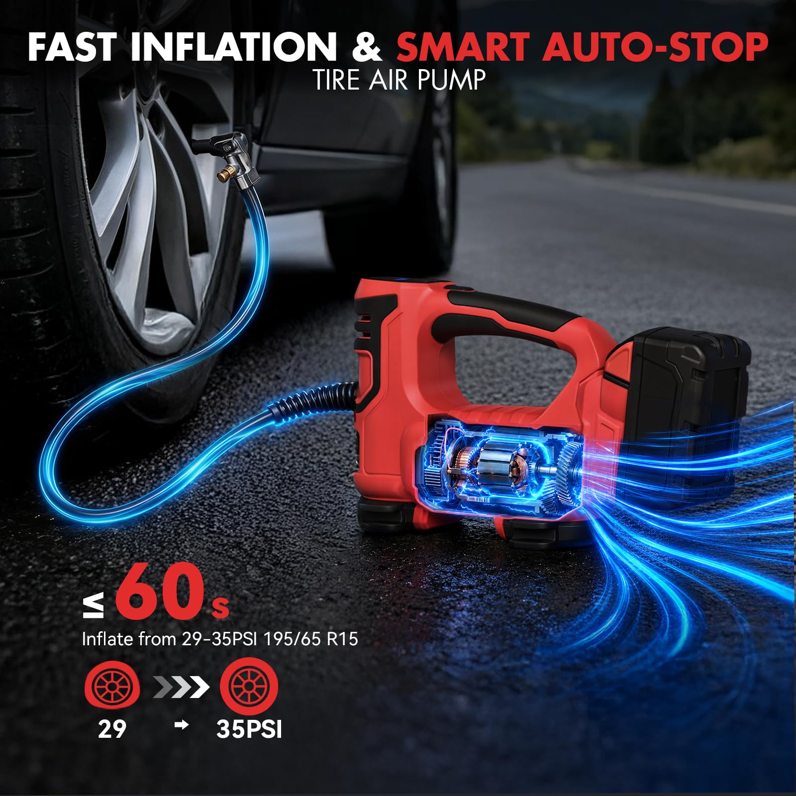 CRAFTCISION hose and three nozzle adaptors for versatile inflation tasks