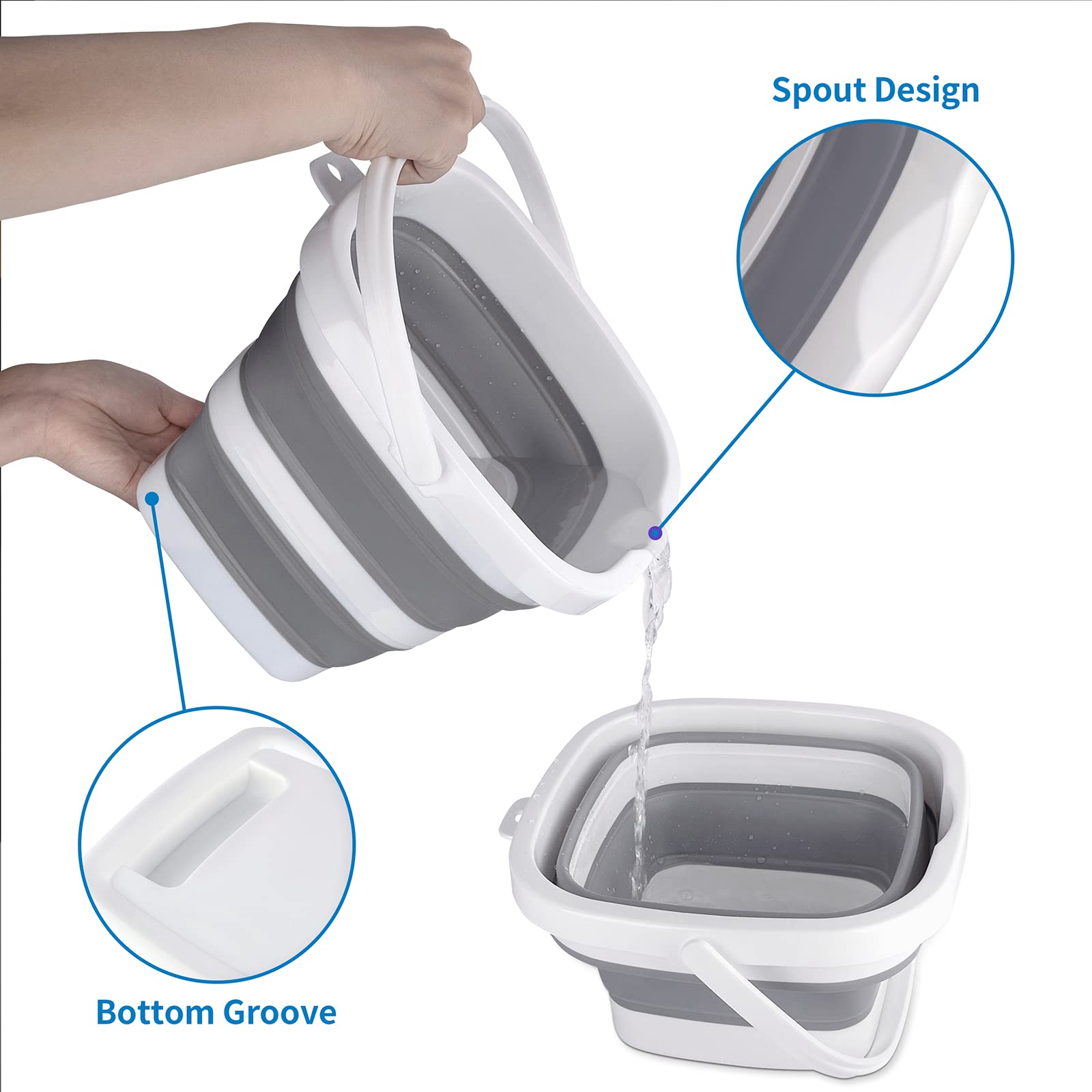 Craftend bucket filled with water demonstrating stable rim support